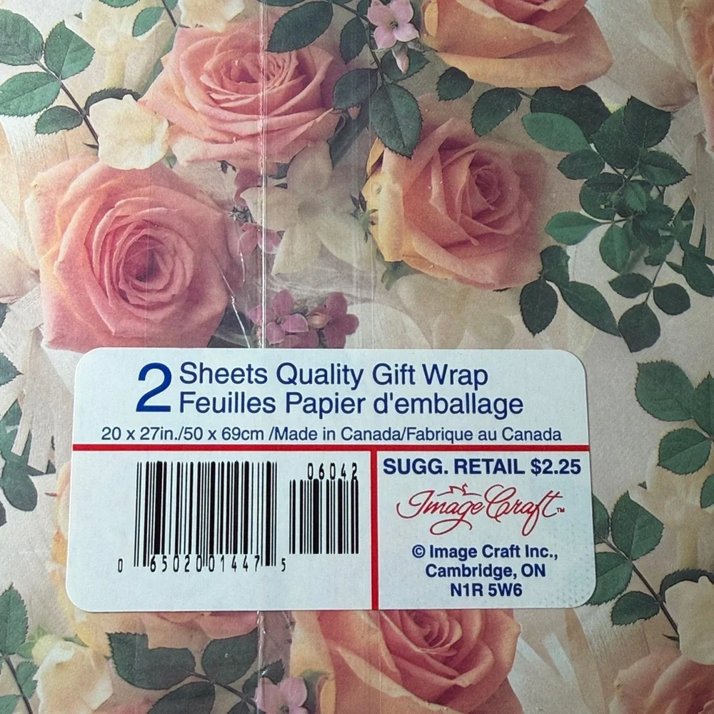 5/$25 VINTAGE Wrapping Paper Roses